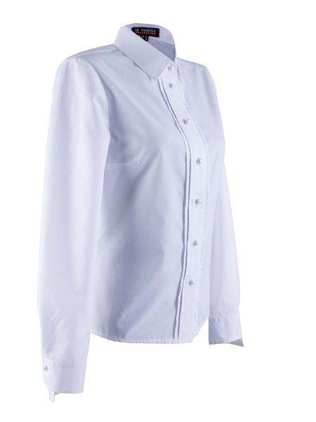 Elegant Women's White Shirt with Pearl Buttons 24501 / 2024