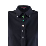 Stylish Black Shirt with Hand Sewn Decorative Stones 24504 / 2024