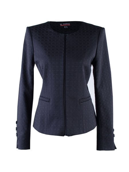 Elegant Women's Black Jacket with Embossed Fabric 24517 / 2024