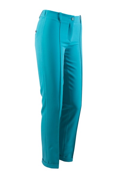 Pantaloni eleganti de dama in verde turcoaz 24140 / 2024