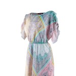 Rochie din sifon multicolor cu maneci reglabile 24152 / 2024