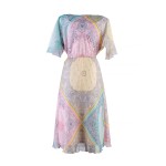 Rochie din sifon multicolor cu maneci reglabile 24152 / 2024