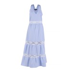 Summer light blue dress with white lace 24154 / 2024