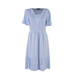 Light Blue Dress with White Diamonds and Ruffles 24164 / 2024