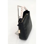 Черна дамска чанта с къса дръжка и през рамо BAG 1174 BLACK