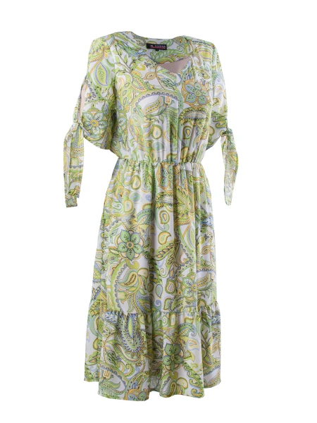 Дамска Рокля със Зелена Щампа 23145 / 2023 Дамска Рокля със Зелена Щампа 23145 / 2023